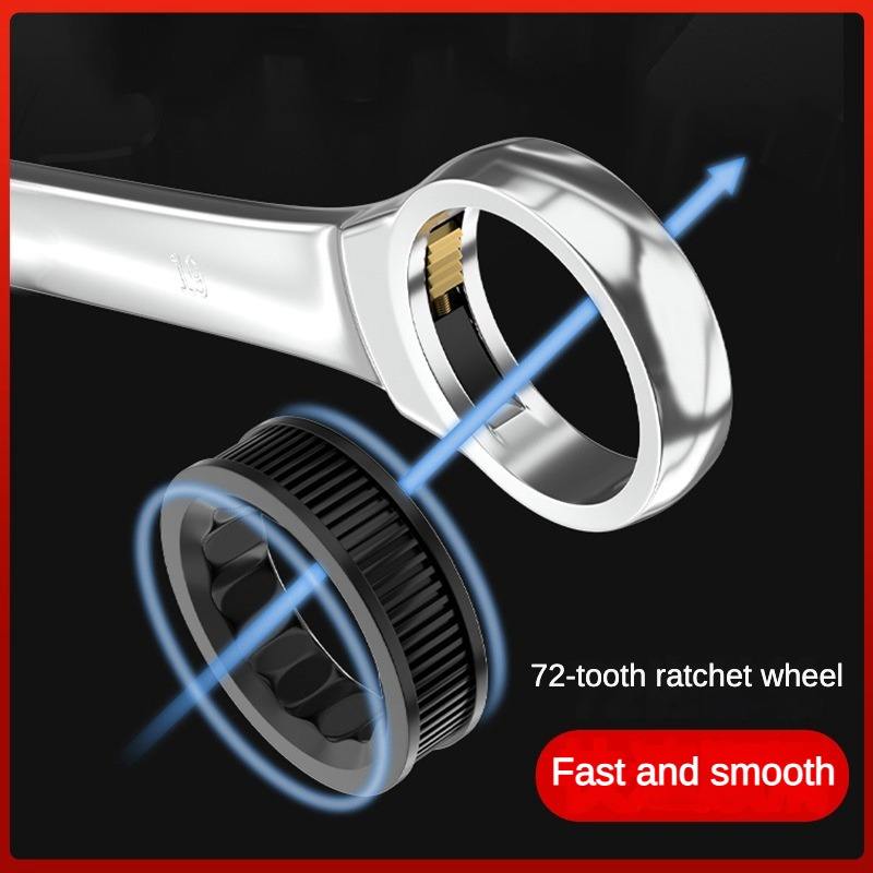 Factory Supply Double-Headed One-Way Ratchet Wrench Metric Manual Labor-Saving Quick Ratchet Wrench Plum Wrench